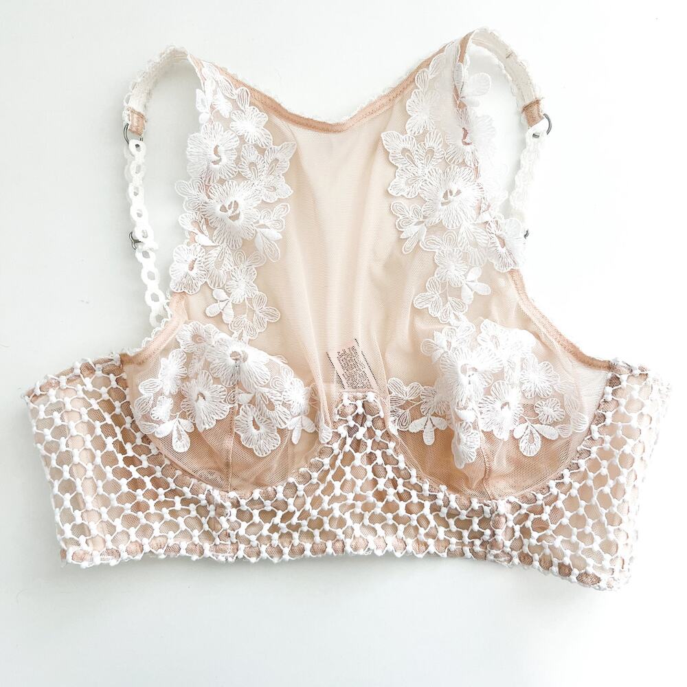 Victoria's Secret Dream Angels Bra 34B Floral Pretty Girly Mesh Lace